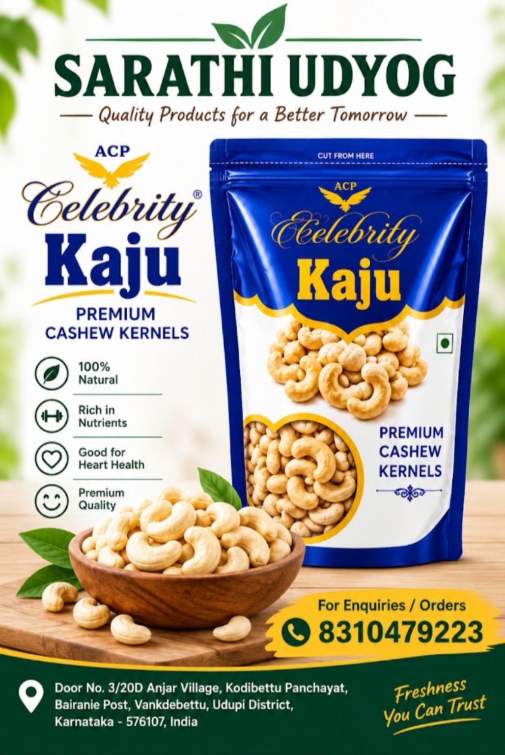 SARATHI UDYOG Celebrity Kaju Premium Cashew Kernels